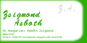 zsigmond asboth business card